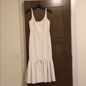 Jill Stuart white midi size 4 dress w/ ruffle